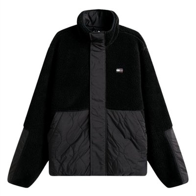 Tommy Jeans Quilted Teddy Relaxed Jacket - Black - S
