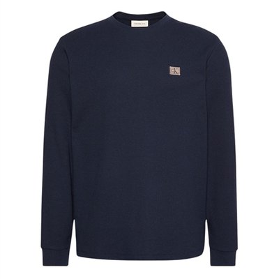 Calvin Klein Jeans Long Sleeve Waffle Badge Crew T-shirt - Navy - L