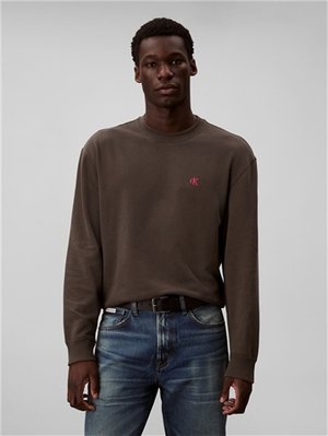 Calvin Klein Jeans Cotton Terry Mono Logo Sweatshirt - Grey - L