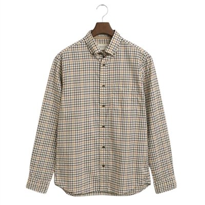 Gant Regular Fit Tattersall Checked Twill Shirt - Brown - M