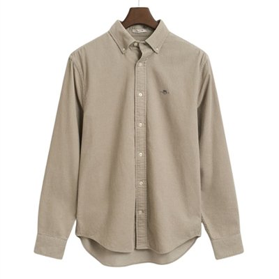 Gant Regular Fit Cotton Corduroy Shirt - Beige - XL