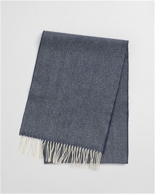 Gant Wool Herringbone Scarf - Navy - One