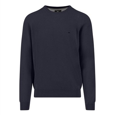 Fynch Hatton Fine Cotton Crew Neck Sweater - Navy - 2XL