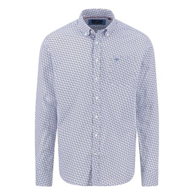 Fynch Hatton Graphic Print Cotton Button Down Shirt - Multi - M