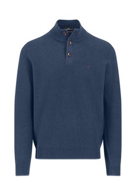 Fynch Hatton Troyer Button Sweater - Blue - XL