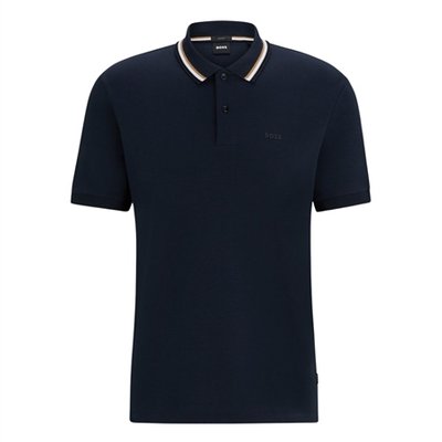 Boss Penrose Slim-fit Tipped Polo Shirt - Navy - L