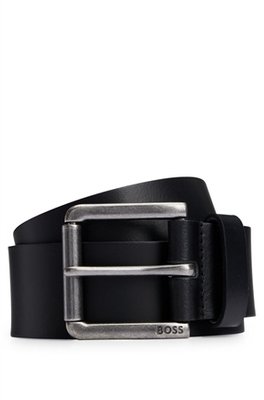 Boss Joris Leather Belt with Roller Buckle - Black - 95