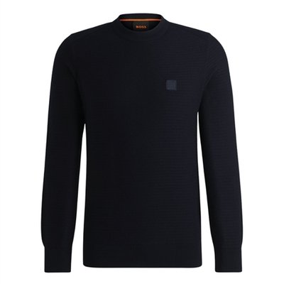 Boss Structured Sweater with Cashmere - Navy - XL
