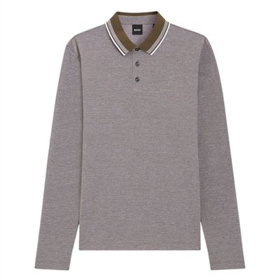 Boss H-Pittman Long Sleeve Polo Shirt - Green - L