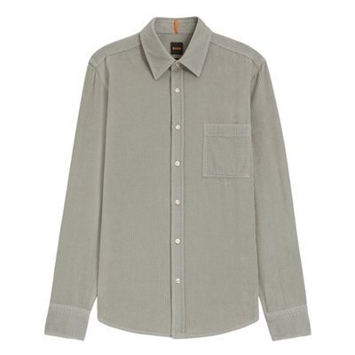 Boss Relegant Cotton Corduroy Shirt - Green - 2XL
