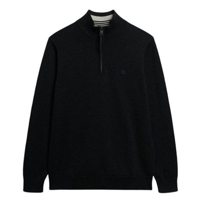 Superdry Essentials Cotton Half Zip Jumper - Grey - XL
