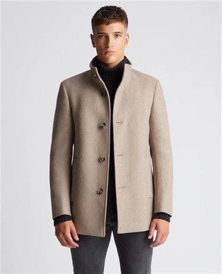 Remus Uomo Jonah Wool Overcoat - Beige - 40