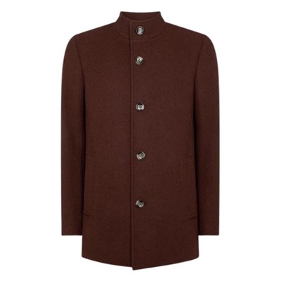 Remus Uomo Jonah Wool Overcoat - Wine - 38