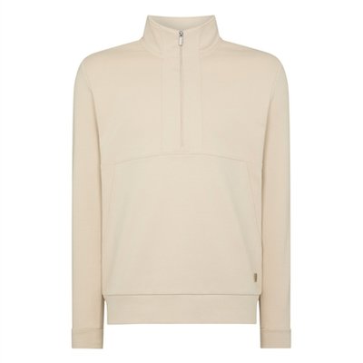 Remus Uomo Half-Zip Jersey Sweatshirt - Beige - M