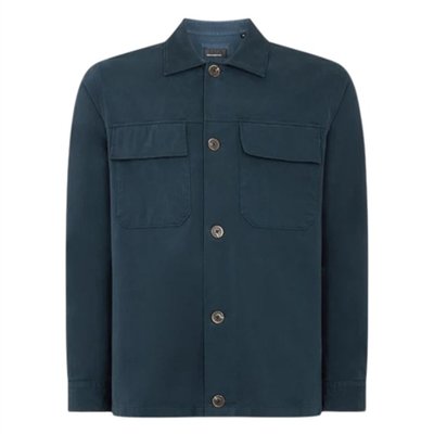Remus Uomo Regular Fit Double Pocket Shacket - Blue - XL