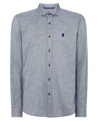 Remus Uomo Parker Tapered Fit Cotton Shirt - Navy - S