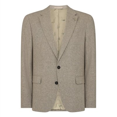 Remus Uomo Alto Slim Fit Wool-Blend Sports Jacket - Stone - 40R