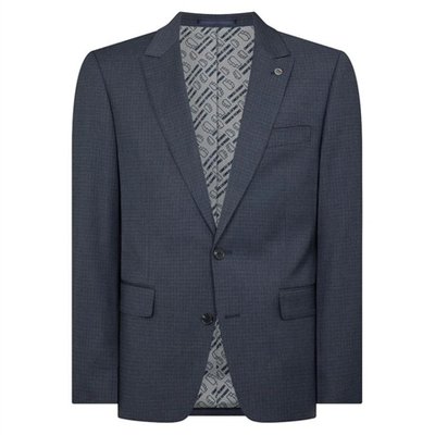 Remus Uomo Peppe Tapered Fit Linen-Blend Jacket - Navy - 38R