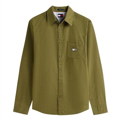 Tommy Jeans Regular Fit Washed Twill Shirt - Green - S