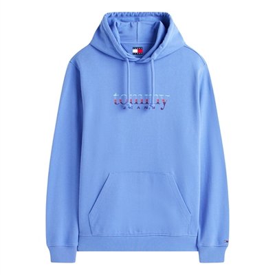 Tommy Jeans Logo Terry Drawstring Hoody - Blue - S