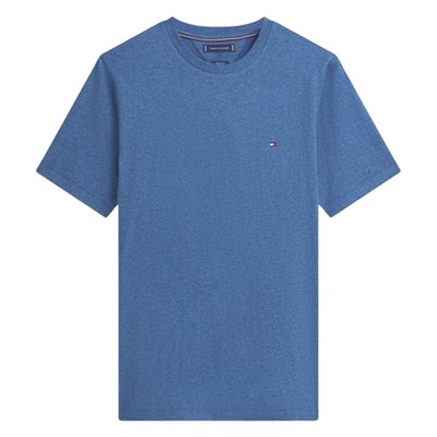 Tommy Hilfiger Flag Embroidery Crew Neck T-Shirt - Marl Blue - S