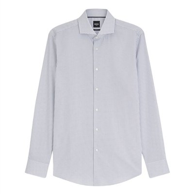 Boss H-Hank Wrinkle-resistant Printed Oxford Cotton Shirt - Dark Blue - 2XL