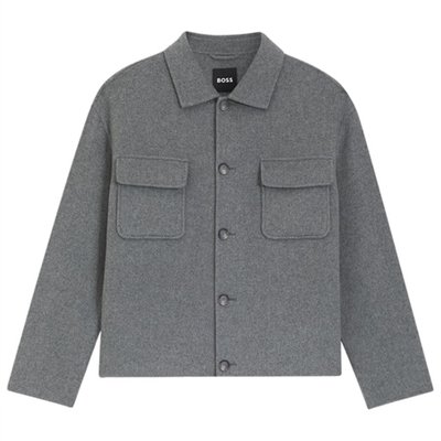Boss C-Caden-Wool Overshirt Jacket - Grey - 44