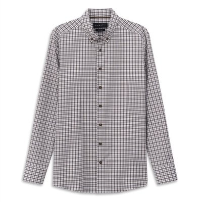 Bugatti Casual Check Pattern Shirt - Brown - XL