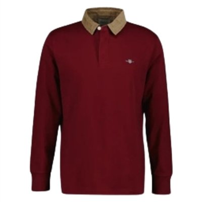 Gant Corduroy Collar Heavy Rugger Shirt - Wine - L