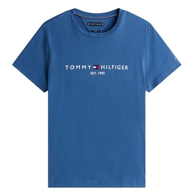 Tommy Hilfiger Linear Logo Embroidery T-Shirt - Blue - XL