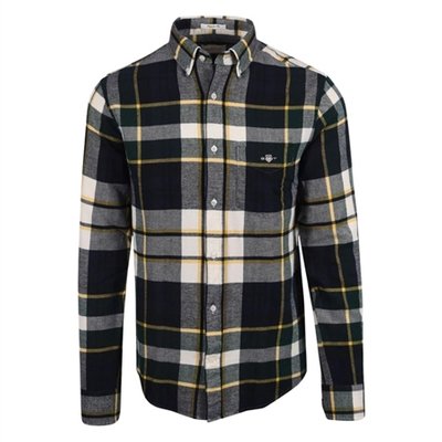 Gant Flannel Check Shirt - Green - 2XL