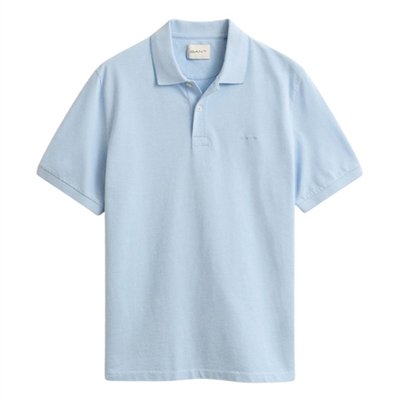Gant 2 Tone Ss Polo Shirt - Sky Blue - XL
