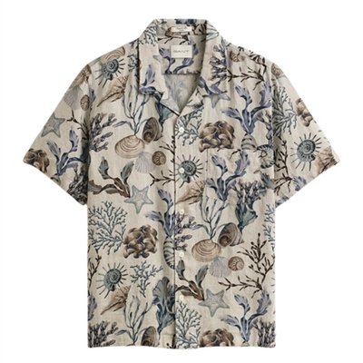 Gant Camp Collar Shirt - Beige - M