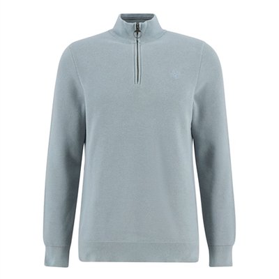 Barbour Essential Honeycomb Half Zip Sweater - Blue - XL