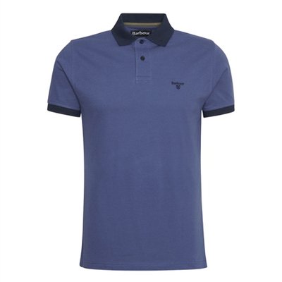 Barbour Lynmouth Tipped Tailored Fit Polo Shirt - Ocean Blue - XL