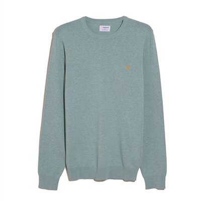 Farah Mullen Cotton Crew Neck Sweater - Green Mist - XL