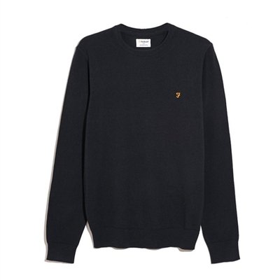 Farah Mullen Cotton Crew Neck Sweater - Navy - M