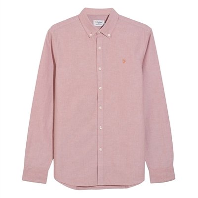 Farah Brewer Slim Fit Shirt - Coral Pink - XL