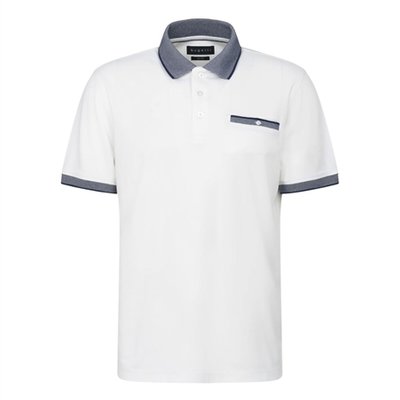 Bugatti Modern Polo Shirt with Breast Pocket - White - L