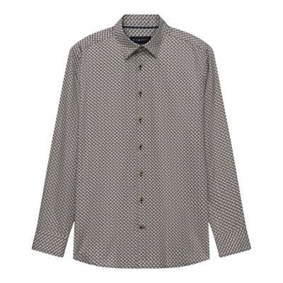 Bugatti Casual Long Sleeve Pattern Shirt - Green - XL