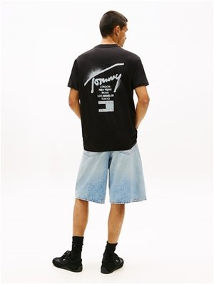 Tommy Jeans Signature Back Logo Jersey T-Shirt - Black - S