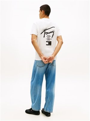 Tommy Jeans Signature Back Logo Jersey T-Shirt - Beige - XL