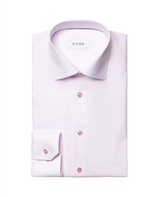 Eton Solid Signature Twill Formal Shirt - Pink - 17