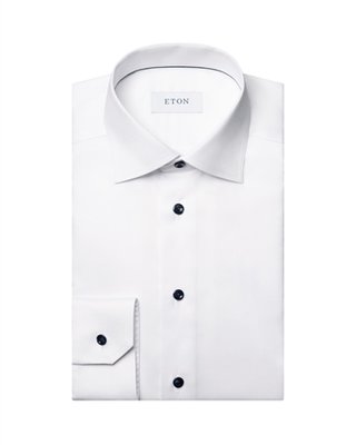 Eton Solid Signature Twill Formal Shirt - White - 17