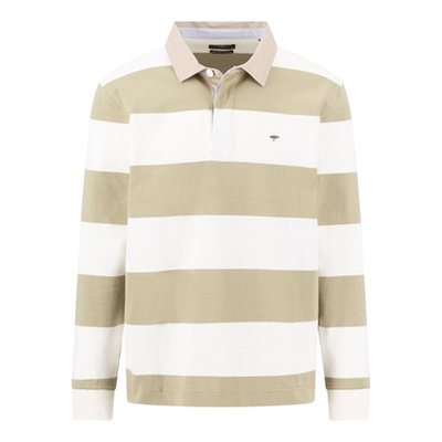 Fynch Hatton Striped Rugby Shirt - Off White - XL