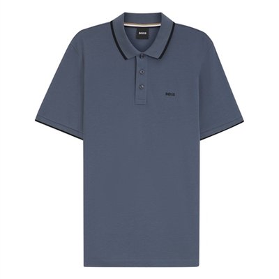 Boss Parlay Contrast Tipped Polo Shirt - Blue - M
