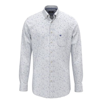 Fynch Hatton Flower Print B.D. Shirt - Beige - 2XL