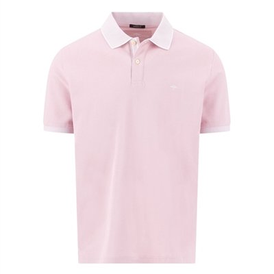 Fynch Hatton Premium Cotton Contrast Polo Shirt - Pink - XL