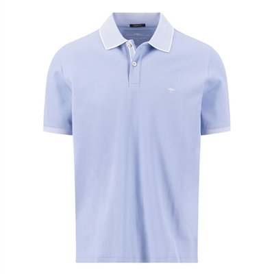 Fynch Hatton Premium Cotton Contrast Polo Shirt - Blue - M