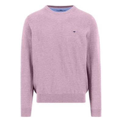 Fynch Hatton Fine Knit Cotton Crewneck Sweater - Magnolia - XL
